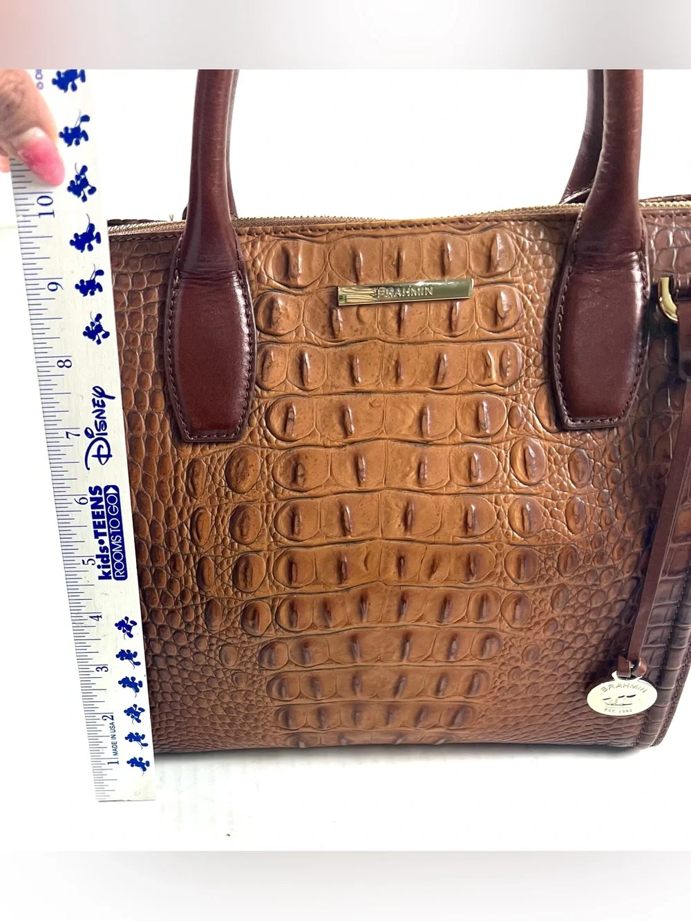 Brahmin Carolina Satchel Pecan Melbourne with Crossbody Strap
